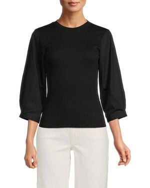 10 Crosby Derek Lam Arnaldo Mixed-Media Top - White