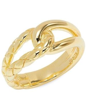 Judith Ripka Aura 14k Goldplated Sterling Silver Interlocked Braided Ring - Metallic