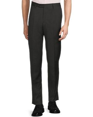 Zanella Tailored Fit Wool Dress Trousers - Black