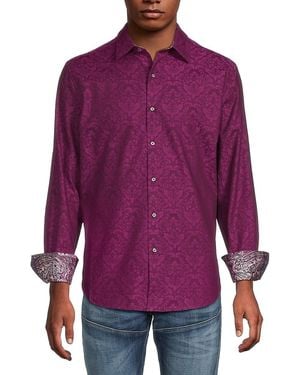 Robert Graham Bayview Paisley Jacquard Shirt - Purple