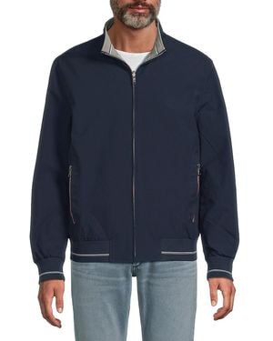 American Heritage Plaid Reversible Bomber Jacket - Blue