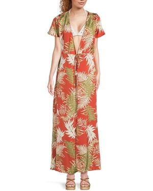 Subtle Luxury Floral Maxi Wrap Cover-up Dress - White