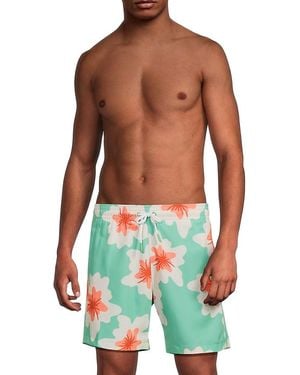 Onia Sano Stretch Floral Swim Shorts - Blue
