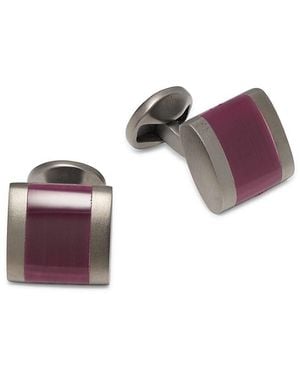 Tateossian Freeway Stainless Steel & Fibre Optic Glass Cufflinks - Purple