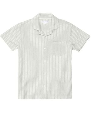 Vintage Summer Novelty Knit Button-down Shirt - White