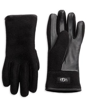 UGG Faux Fur Lined & Wool Blend Tech Gloves in Black for Men | Lyst