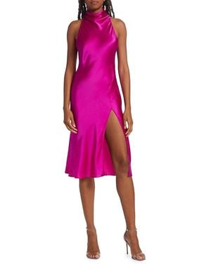 Amanda Uprichard Stanford Silk Cowl-Neck Midi-Dress - Pink