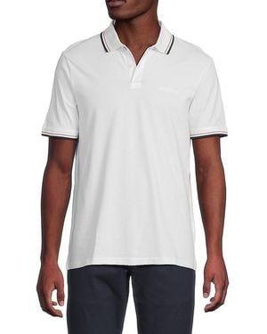 Ben Sherman Core Tipped Cotton-Blend Polo Shirt - White