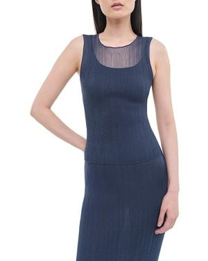 Jonathan Simkhai Oakley Rib-Knit Tank Top - Blue