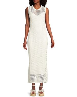 Theory Mesh Knit Tank Dress - White