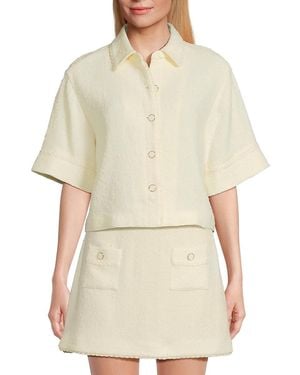 Jonathan Simkhai Khloe Short-Sleeve Textured Cover-Up Shirt - Natural