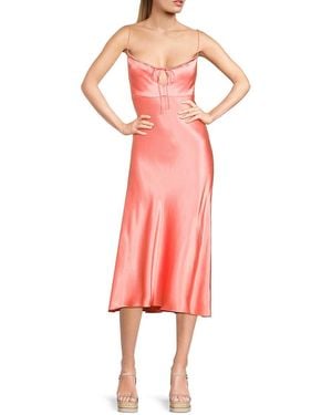 Rails Laramie Satin Midi Slip Dress - Pink