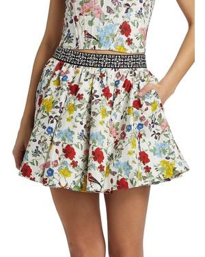 Alice + Olivia Haven Flare Miniskirt - White