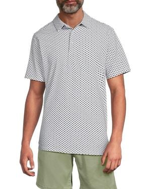 American Heritage Hexagon-Print Performance Polo Shirt - Grey