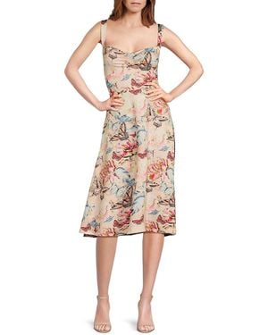 Bebe Printed Midi-Dress - Pink