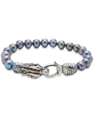 Effy Sterling Silver, 18k Yellow Gold & 8-9mm Baroque Tahitian Pearl Bracelet - Blue
