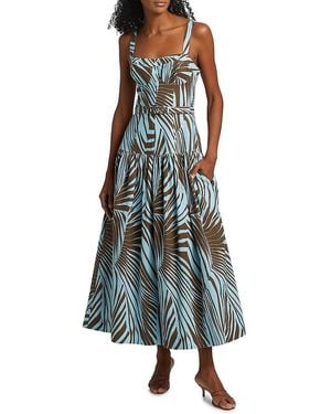 Nicholas the Label Lidia Printed Bustier Drop-waist Maxi Dress - Green