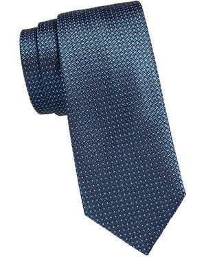 Canali Dot Silk Tie - Blue