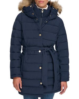 Tommy Hilfiger Belted Puffer Jacket - Blue