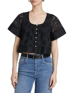 Rails Bambina Eyelet Crop Top - Black