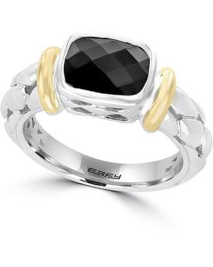Effy ENY Sterling, 18K & Onyx Ring - White