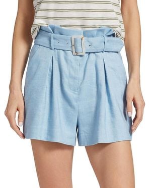 Veronica Beard Ashford Belted Shorts - Blue