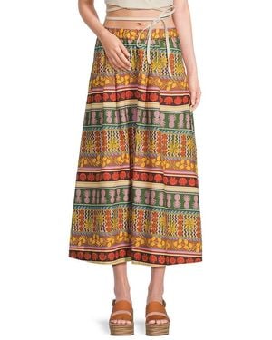 Vero Moda Printed Cotton Midi-Skirt - Multicolour