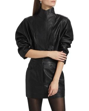 Ronny Kobo Maddix Faux-Leather Minidress - Black