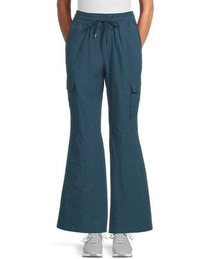 Andrew Marc Drawstring Cargo Flare Trousers - Blue