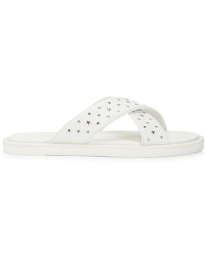 Jimmy Choo Palmo Star Studded Leather Sandals - White