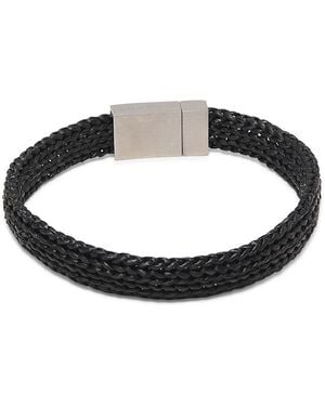 Tateossian Rt Raffia Single Wrap Bracelet - Black