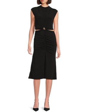 Hervé Léger The Gabrille Cut-Out Ruched Midi-Dress - Black