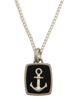 John Hardy Id Onyx & Dog Tag Pendant Necklace - White