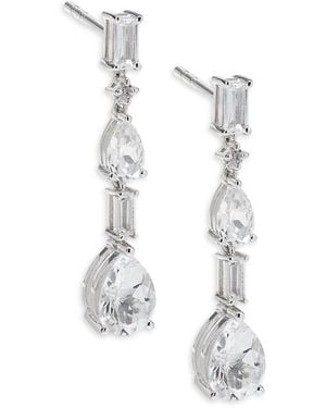 Effy 14k White Gold & White Topaz Drop Earrings