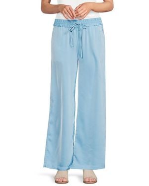 Saks Fifth Avenue Satin Drawstring Trousers - Blue