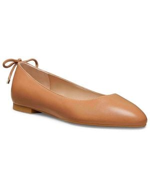 Stuart Weitzman Tie-Back Lambskin Leather Ballet Flats - Brown