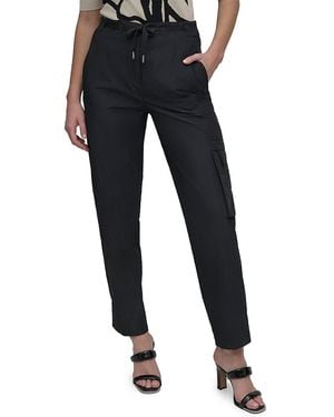 DKNY Taffeta Cargo Tapered Woven Pants - Blue