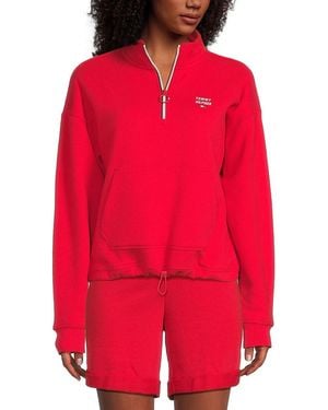 Tommy Hilfiger Logo Fleece Sweatshirt - Red