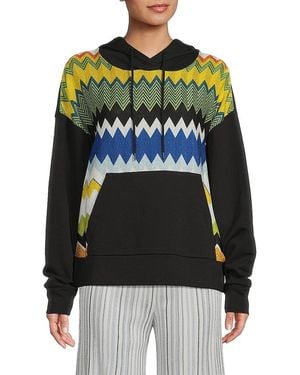 Missoni Chevron Drop-Shoulder Hoodie - Black