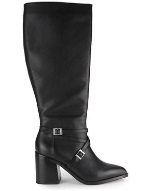 Charles David Jacoby Leather Knee High Boots - Black