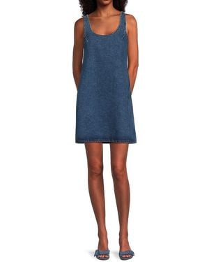 DL1961 Adeline Scoopneck Denim Minidress - Blue
