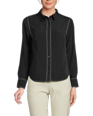 ecru Point Collar Shirt - Black
