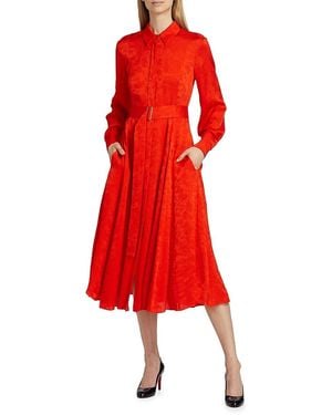 Jason Wu Belted Jacquard Shirtdress - Red