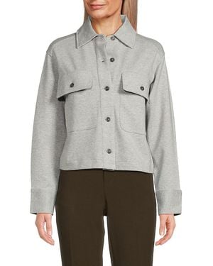 Vince Cropped Jersey Trucker Jacket - Gray