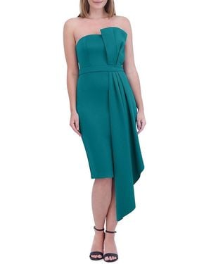 Eliza J Asymmetric Strapless Sheath Dress - Green