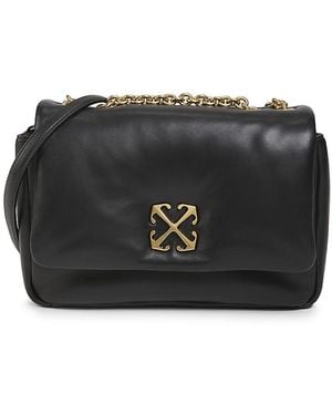 Off-White c/o Virgil Abloh Jitney Logo Leather Shoulder Bag - Black