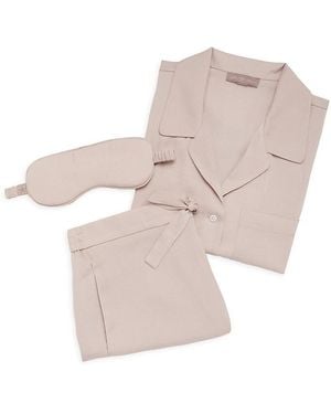 Barefoot Dreams Novelty 3-Piece Washed Satin Short Pyjama Set - Pink