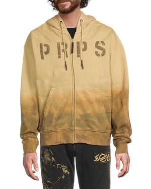 PRPS Mt. Hood Dip-Dye Cotton Zip Hoodie - Natural