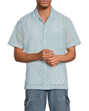 Wesc Mesh Cotton-Blend Camp Shirt - Blue