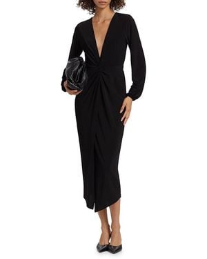 Ramy Brook Sutton Twist-Front Jersey Midi-Dress - Black